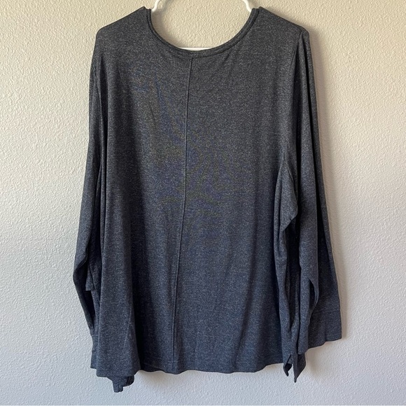 Sleep by Cacique Lane Bryant Dark Gray Long Sleeve Ruffle Top- Size 22/24 - Picture 3 of 6